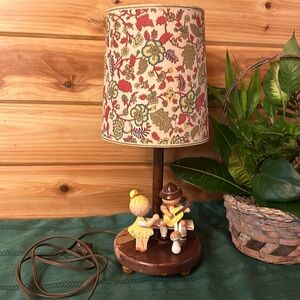 Vintage Underwriters Laboratories Portable Lamp & Shade Nursery Originals